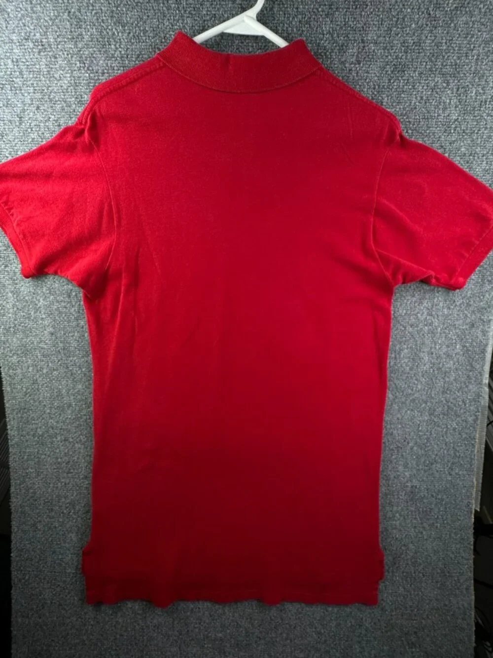 VTG Polo Ralph Lauren EXTRA LONG Large Red Short Sleeve Polo Shirt USA Cotton